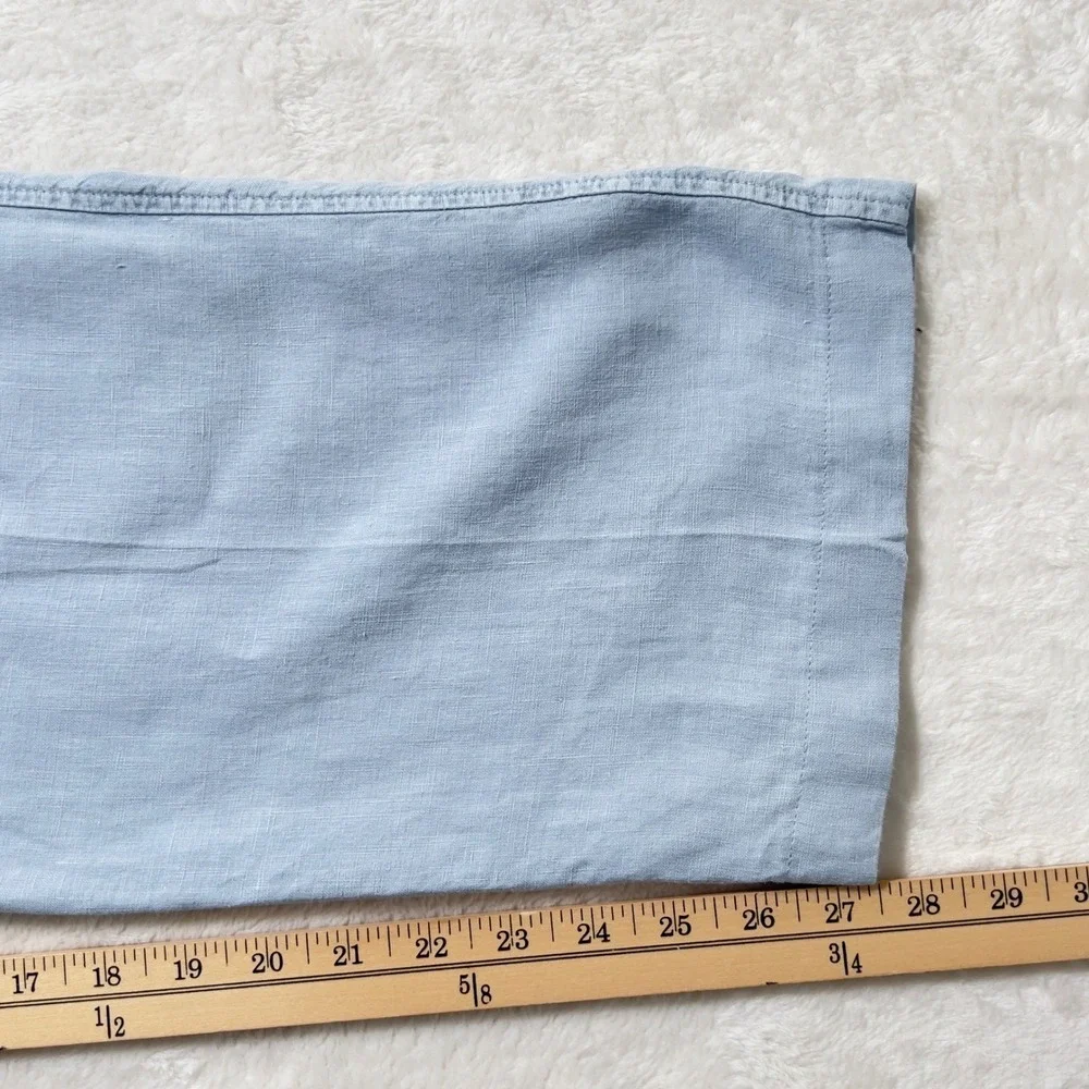 James Perse Linen Drawstring Pants Mens Sz 3 Blue Relaxed Straight Leg